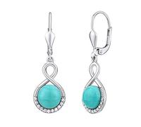 SILVEGO Orecchini da Donna in Argento 925 con Turchese Vero e Zirconia Cubica, JST14710TU