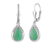 SILVEGO Orecchini da Donna in Argento 925 con Vera Giada Verde, JST13327JAE