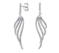 SILVEGO Orecchini da Donna in Argento 925 Forma di Ala con Zirconia Cubica, MW01861B