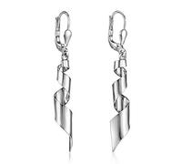 SILVEGO Orecchini da Donna in Argento 925 Lunghi 45 mm Spirale