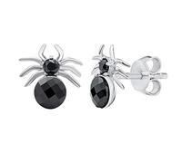 SILVEGO Orecchini da Donna in Argento 925 Ragno con Cristalli Neri Swarovski®