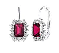 SILVEGO Orecchini da donna in argento sterling 925 con pietra forma rettangolare