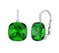 SILVEGO Orecchini da Donna in Argento Sterling 925 con Swarovski Crystals Verde, SILVEGOVSW082