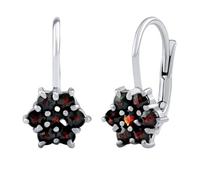 SILVEGO Orecchini in Argento 925 con Vero Granato Ceco Fiore, SILVEGOB380002