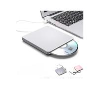 (silver-1) Apple Macbook Pro Air Mac Pc Laptop Usb External Slot In Cd / Dvd Drive Burner - Shun
