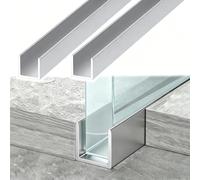 Silver 15mm Deep U-Shaped Aluminum Channel 2 Pack for Glass Panels(L 2m/6.5′,W 6mm 1 4 034)