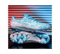 (Silver, 34) Football shoes available in three colors with a choice between TF studs and FG long studs, designed for both men and women.