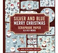 Silver And Blue Merry Christmas Scrapbook Paper