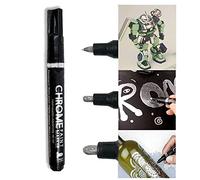 Silver Art Liquid Mirror Chrome Marker, Liquid Chrome Marker Set, Mirror Pen Reflective Paint Pen, Liquid Mirror Chrome Marker for on Any Surface, Metal, Glass, Wood, Stone, Plastic, Paper