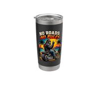 Silver Back Gorilla Riding a Motorcycle Road Biker Trip Bicchiere termico in acciaio inox doppia parete