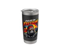 Silver Back Gorilla Riding a Motorcycle Road Biker Trip Bicchiere termico in acciaio inox doppia parete