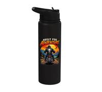 Silver Back Gorilla Riding a Motorcycle Road Biker Trip Stainless Steel Insulated Water Bottle
