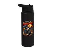 Silver Back Gorilla Riding a Motorcycle Road Biker Trip Stainless Steel Insulated Water Bottle