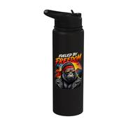 Silver Back Gorilla Riding a Motorcycle Road Biker Trip Stainless Steel Insulated Water Bottle