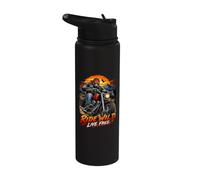 Silver Back Gorilla Riding a Motorcycle Road Biker Trip Stainless Steel Insulated Water Bottle