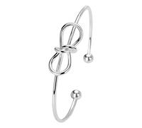 Silver Bangle Bracelets For Women Cuff Bracelet Adjustable Jewelry Fashion Simple Open Bangles Cuff Jewelry For Women Mom Wife Mothers Day Valentine Bracciali Incisione (Silver, One Size)
