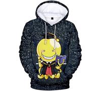 Silver Basic Assassination Classroom Felpa con Cappuccio Stampa Anime Korosensei Hoodie Streetwear Girocollo,14020-2,4XL