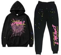 Silver Basic Donna Hip Hop Spider Hoodies Set Spider Web Printing Vintage Gothic Y2k Felpa con Cappuccio Tuta Halloween Casual Hoodie M,HSFWFP 3-1