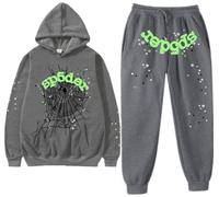 Silver Basic Donna Hip Hop Spider Hoodies Set Spider Web Printing Vintage Gothic Y2k Felpa con Cappuccio Tuta Halloween Casual Hoodie L,SHHWLSP 18-1