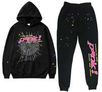 Silver Basic Donna Hip Hop Spider Hoodies Set Spider Web Printing Vintage Gothic Y2k Felpa con Cappuccio Tuta Halloween Casual Hoodie L,HSHWFP 5-1