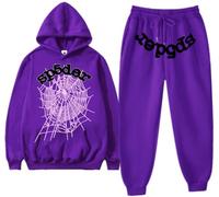 Silver Basic Donna Hip Hop Spider Hoodies Set Spider Web Printing Vintage Gothic Y2k Felpa con Cappuccio Tuta Halloween Casual Hoodie S,ZSHSP 19-1