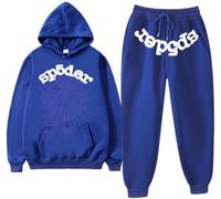 Silver Basic Donna Hip Hop Spider Hoodies Set Spider Web Printing Vintage Gothic Y2k Felpa con Cappuccio Tuta Halloween Casual Hoodie XXL,LSBSP 16-1