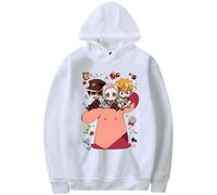 Silver Basic Felpa con Cappuccio Unisex con Stampa 2D, a Maniche Lunghe,Ragazza Harajuku Stile Pullover Felpa L,White5-1