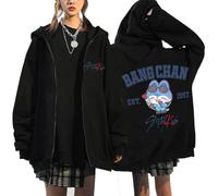 Silver Basic Felpa con Cappuccio Zip Up Casual Sweatshirts Y2K Maglie Manica Lunga Giacche Harajuku Han Felix Seungmin I.N L,Black16-1