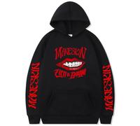 Silver Basic Felpa Manesk Cappuccio Rock And Roll Merch Rapper Felpa con Cappuccio Rock Band Unisex Hoodie per Uomo Donna Ragazza 3XL,Black-1