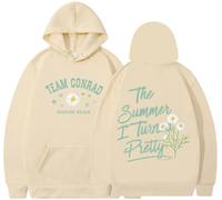 Silver Basic Felpa Oversize Y2k da Donna e Uomo Trendy Y2K con Stampa da Lettera The Summer-I Turned Pretty Felpa con Cappuccio Hip Hop Streetwear S,Khaki-1