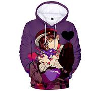 Silver Basic Felpa Stampa Hanako-Kun con Cappuccio Anime Costume Manica Lunga per Bambini,Hanako Kun Viola-1,XL