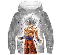 Silver Basic Felpe con Cappuccio Stampa di Cartone Animato 3D Felpe Sportive per Bambini e Ragazzi,Ultra Instinct-2,L…