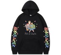 Silver Basic Heart Felpa con Cappuccio da Uomo e Donna Nick E Charlie Serie TV Cosplay Maglione Unisex Manica Lunga Hoodie 3XL,Black-1