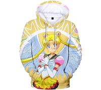 Silver Basic Japanese Anime Costume Cosplay Felpa con Stampa 3D Cartoon Moda Sportiva Girocollo Maglia Lunga,Giallo Japanese Anime-4,S