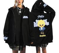 Silver Basic K-Pop Stra-K1ds Little House Felpa Donna Y2K Pullover Magliette Manica Lunga Moda Casual Streetwear L,Black1-1