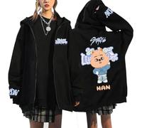 Silver Basic K-Pop Stra-K1ds Little House Felpa Donna Y2K Pullover Magliette Manica Lunga Moda Casual Streetwear L,Black4-1