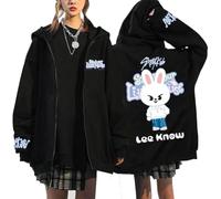 Silver Basic K-Pop Stra-K1ds Little House Felpa Donna Y2K Pullover Magliette Manica Lunga Moda Casual Streetwear L,Black2-1