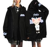 Silver Basic K-Pop Stra-K1ds Little House Felpa Donna Y2K Pullover Magliette Manica Lunga Moda Casual Streetwear L,Black6-1