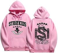 Silver Basic KPOP Stray-K1ds Maniac Uomo Donna Felpe con Cappuccio Unisex Maglione Maniche Lunghe Pullover Stampato Bang Chan Changbin Hyunjin Han Felix Seungmin L,Rosa-1
