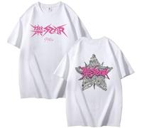 Silver Basic KPOP Stray-Kids Tshirt da Donna Girocollo Manica Corta 100% Cotone Tee Donna Uomo Streetwear Abiti alla Moda Domi-Nate World Tour T-Shirt L,White-1