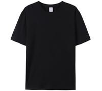 Silver Basic Maglietta Maniche Corte da Uomo Girocollo Oversize Basic T-Shirt in 100% Cotone, Stile Casual,Tinta Unita, varietà di Colori, Taglie da XS a 6XL M,Black-1