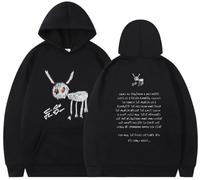 Silver Basic Rapper Drakee for all The Dogs Letter Donna Uomo Felpe con Cappuccio Fashion y2k Hip Hop Pullover L,Blackwhite-1