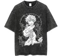 Silver Basic T-Shirt retrò in 100% Cotone da Uomo e Donna Anime Stampa Graphic Design Maglietta Arte Vintage Retro Design Tshirt L,Black11-1