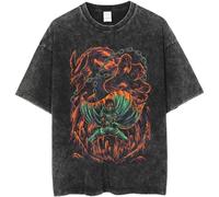 Silver Basic T-Shirt retrò in 100% Cotone da Uomo e Donna Anime Stampa Graphic Design Maglietta Arte Vintage Retro Design Tshirt S,Black7-1