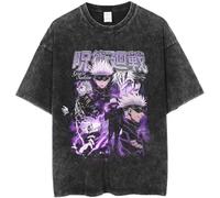 Silver Basic T-Shirt retrò in 100% Cotone da Uomo e Donna Anime Stampa Graphic Design Maglietta Arte Vintage Retro Design Tshirt 3XL,Black15-1