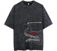 Silver Basic T-Shirt retrò in 100% Cotone da Uomo e Donna Anime Stampa Graphic Design Maglietta Arte Vintage Retro Design Tshirt L,Black4-1