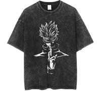 Silver Basic T-Shirt retrò in 100% Cotone da Uomo e Donna Anime Stampa Graphic Design Maglietta Arte Vintage Retro Design Tshirt M,Black3-1