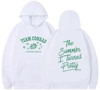 Silver Basic The Summer-1 Turned Prett Felpa con Cappuccio Invernale per Uomo E Donna Ragazze Adolescenti Felpa Girocollo A Maniche Lunghe con Tasca S,White-1