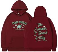 Silver Basic The Summer-1 Turned Prett Felpa con Cappuccio Invernale per Uomo E Donna Ragazze Adolescenti Felpa Girocollo A Maniche Lunghe con Tasca XXL,Winered-1