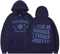 Silver Basic The Summer 1 Turned Prett y Felpa Y2K Uomo Donna con Cappuccio Baggy Hip Hop Vintage Felpa Gotica Pullover Streetwear M,Deepblue-1